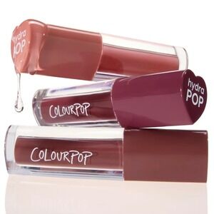 ColourPop Hydra Pop Lip Gloss Set High Shine Hydrating Lip Color Trio New